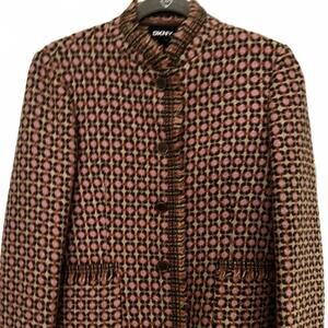 Vintage DKNY Rose & Taupe Wool Boucle Jacket